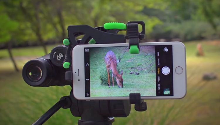 HookUpz Universal Digiscope Smart Phone Mount - Connect phone to binoculars, telescope, microscope