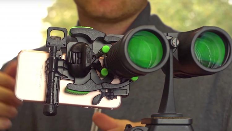 HookUpz Universal Digiscope Smart Phone Mount - Connect phone to binoculars, telescope, microscope