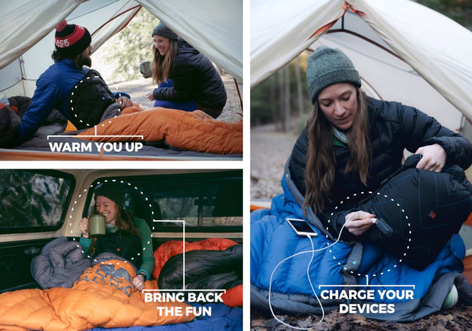 Sierra Madre Hot Pocket Heated Camping Blanket - Electric sack heats your sleeping bag