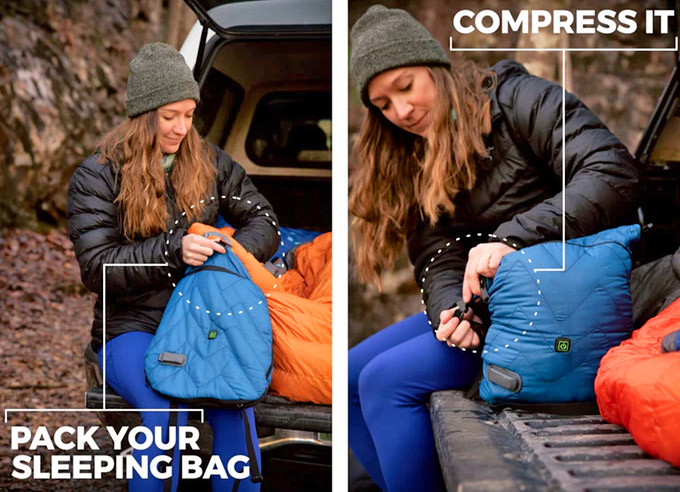 Sierra Madre Hot Pocket Heated Camping Blanket - Electric sack heats your sleeping bag