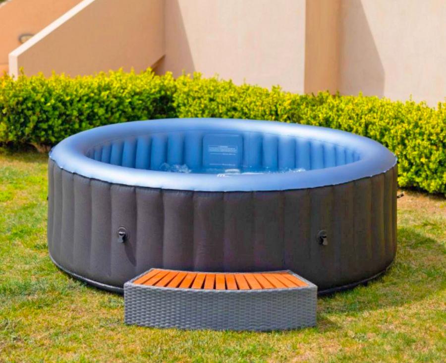 Modular Wicker Hot Tub Surround Table and Stairs