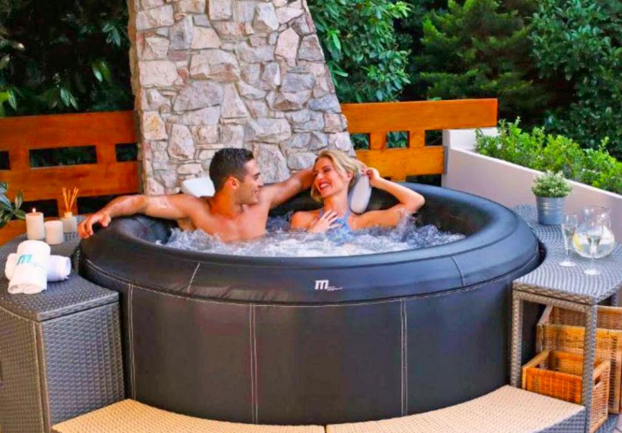 Modular Wicker Hot Tub Surround Table and Stairs