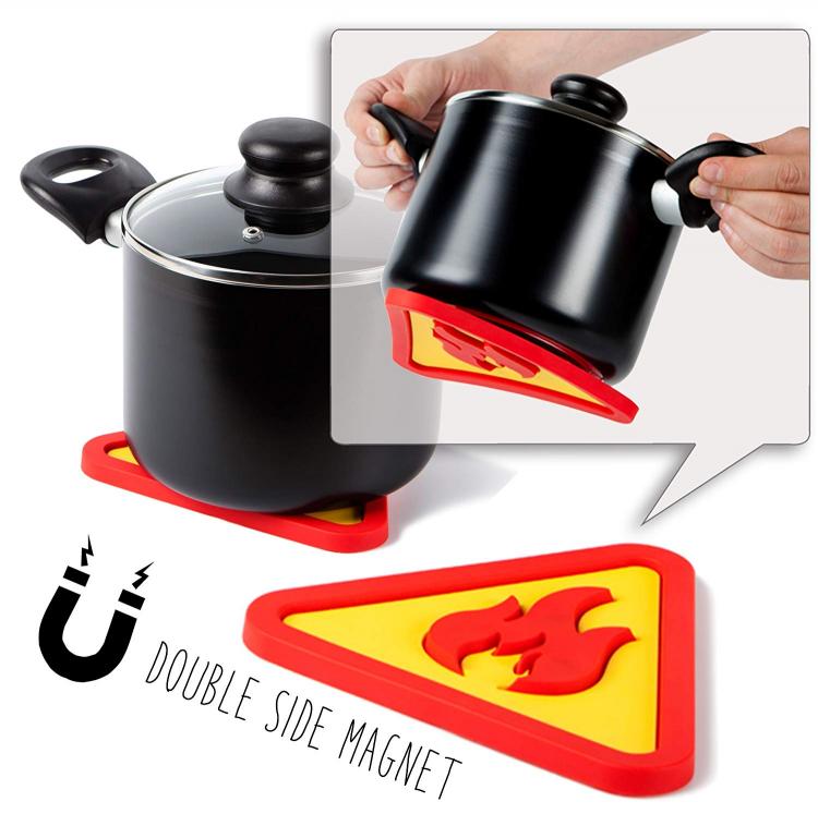 Magnetic Trivet Sticks To Bottom of Pot or pan While Carrying - magnetic hot pad