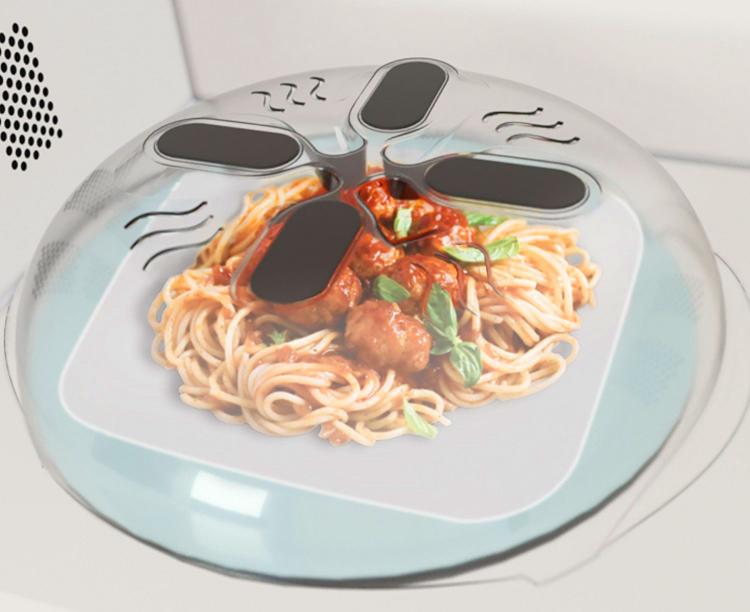 Hover Cover Magnetic Microwave Splatter Lid - Microwave lid attaches to top of microwave ceiling when not in use