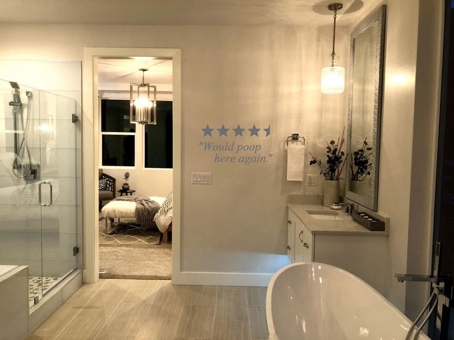 Would Poop Here Again - 5 Star Bathroom Review Wall Decal