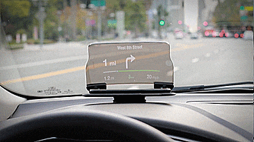 HUDWAY Glass uses your phones reflection for a heads-up-display (HUD) in your car - Phone Heads-Up-Display HUD for car