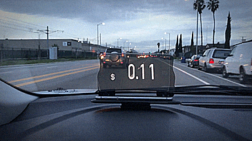 HUDWAY Glass uses your phones reflection for a heads-up-display (HUD) in your car - Phone Heads-Up-Display HUD for car