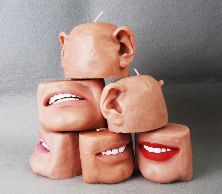 Human Face With Only Mouth Candle