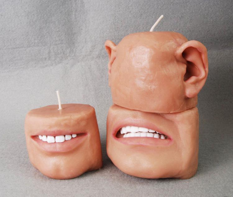 Human Face With Only Mouth Candle
