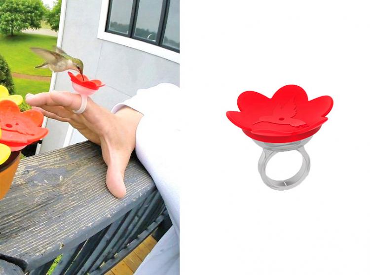 Hummingbird Feeder Rings - Hummer Rings - Flower shaped humming bird feeding ring