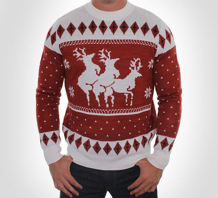 Humping Reindeer Ugly Christmas Sweater