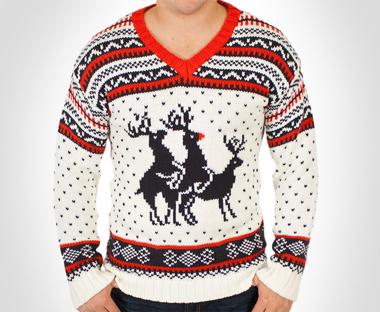 Humping Reindeer Ugly Christmas Sweater