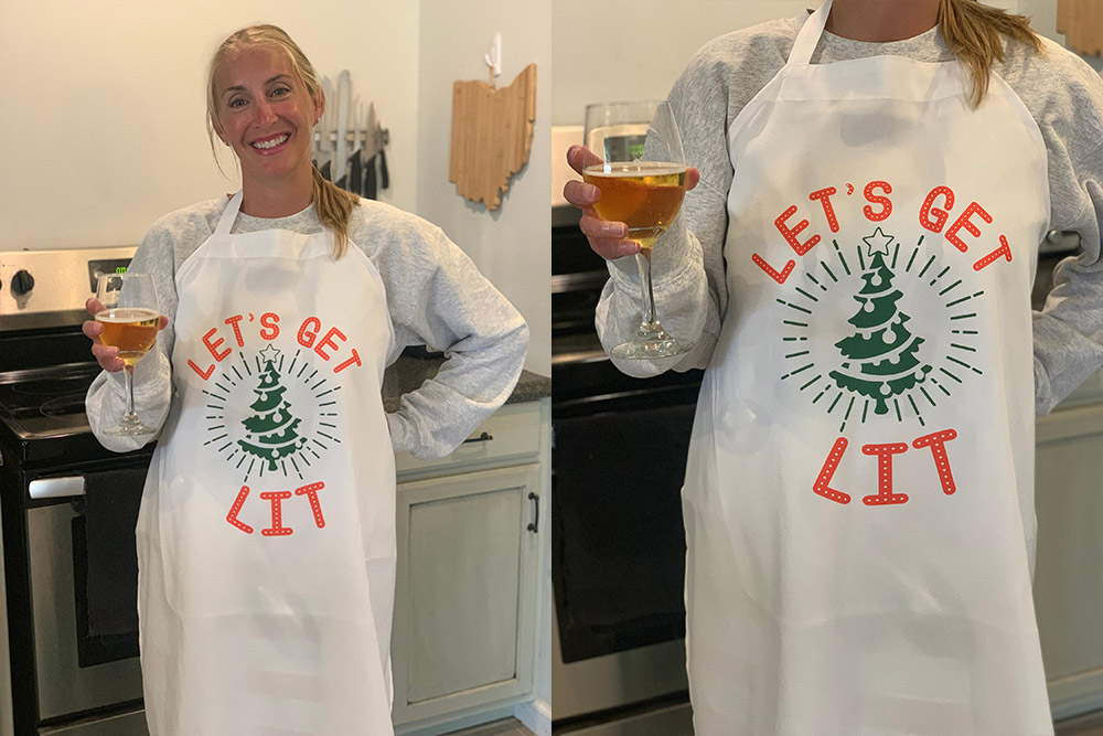 Lets Get Lit Funny Baking Apron - Hilarious Pun Apron For Mom