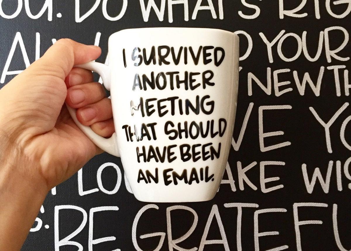 I Survived Another Meeting That Should Have Been an Email Coffee Mug - Funny office mug