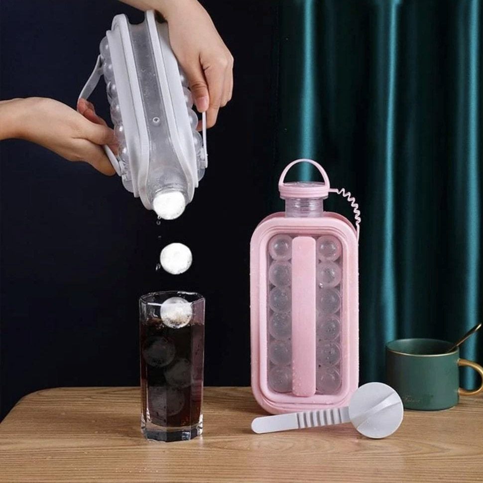Ice Kettle Ice Maker Ice Tray Doubles as a Portable Water Bottle