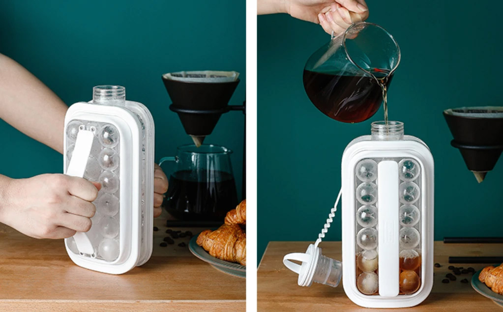 Ice Kettle Ice Maker Ice Tray Doubles as a Portable Water Bottle
