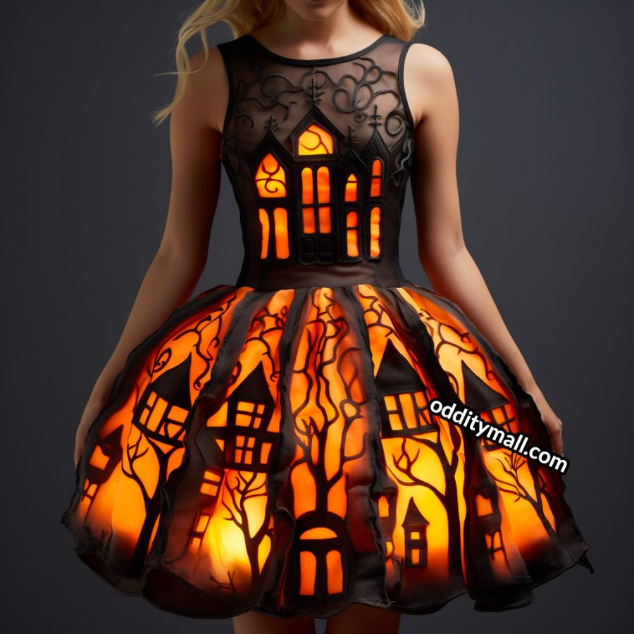 Illuminated Halloween Silhouette Dresses
