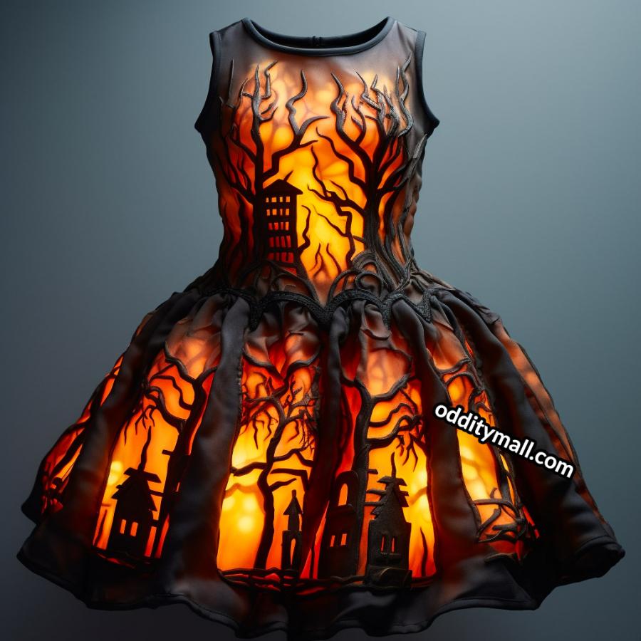 Illuminated Halloween Silhouette Dresses