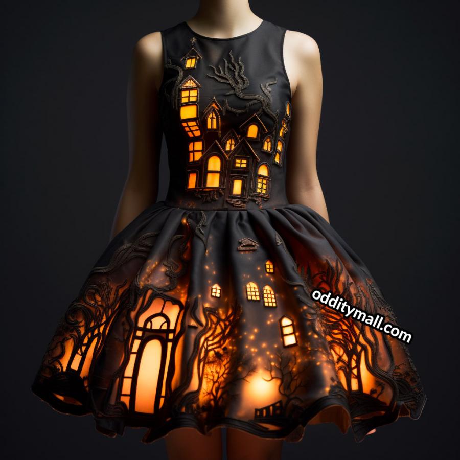 Illuminated Halloween Silhouette Dresses