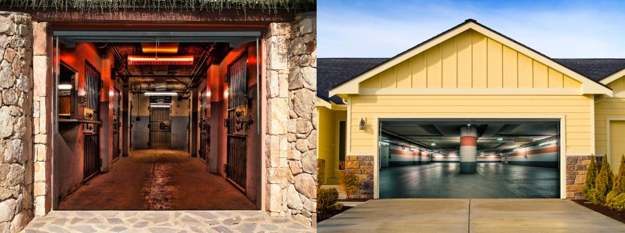 Garage Decals Make It Like There's an Airplane, Horse, or Giant Dump Truck In Your Garage - Style-your-garage illusion decals