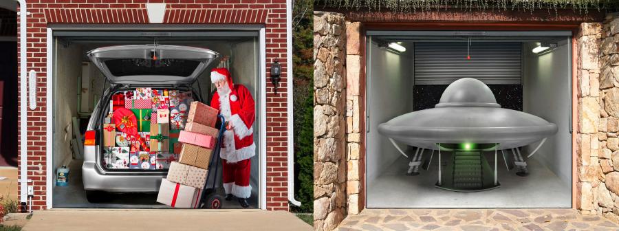Garage Decals Make It Like There's an Airplane, Horse, or Giant Dump Truck In Your Garage - Style-your-garage illusion decals
