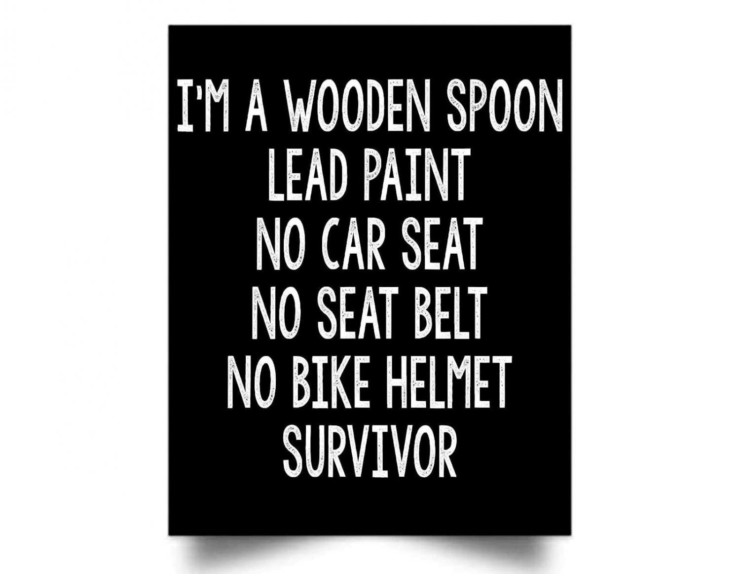 I'm A Wooden Spoon Lead Paint No Car Seat No Helmet Bed Of Truck Garden Hose Drinking Survivor