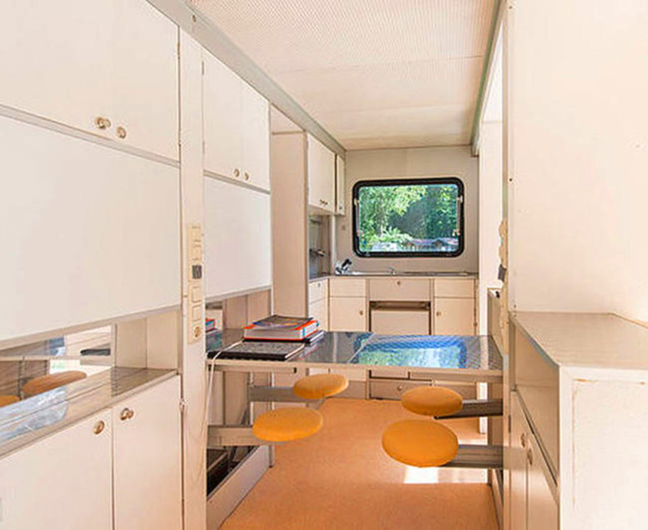 Folding Camping Trailer Expands To Triple Its Size With Fold-Out Awnings - De Markies Expanding Retro Trailer