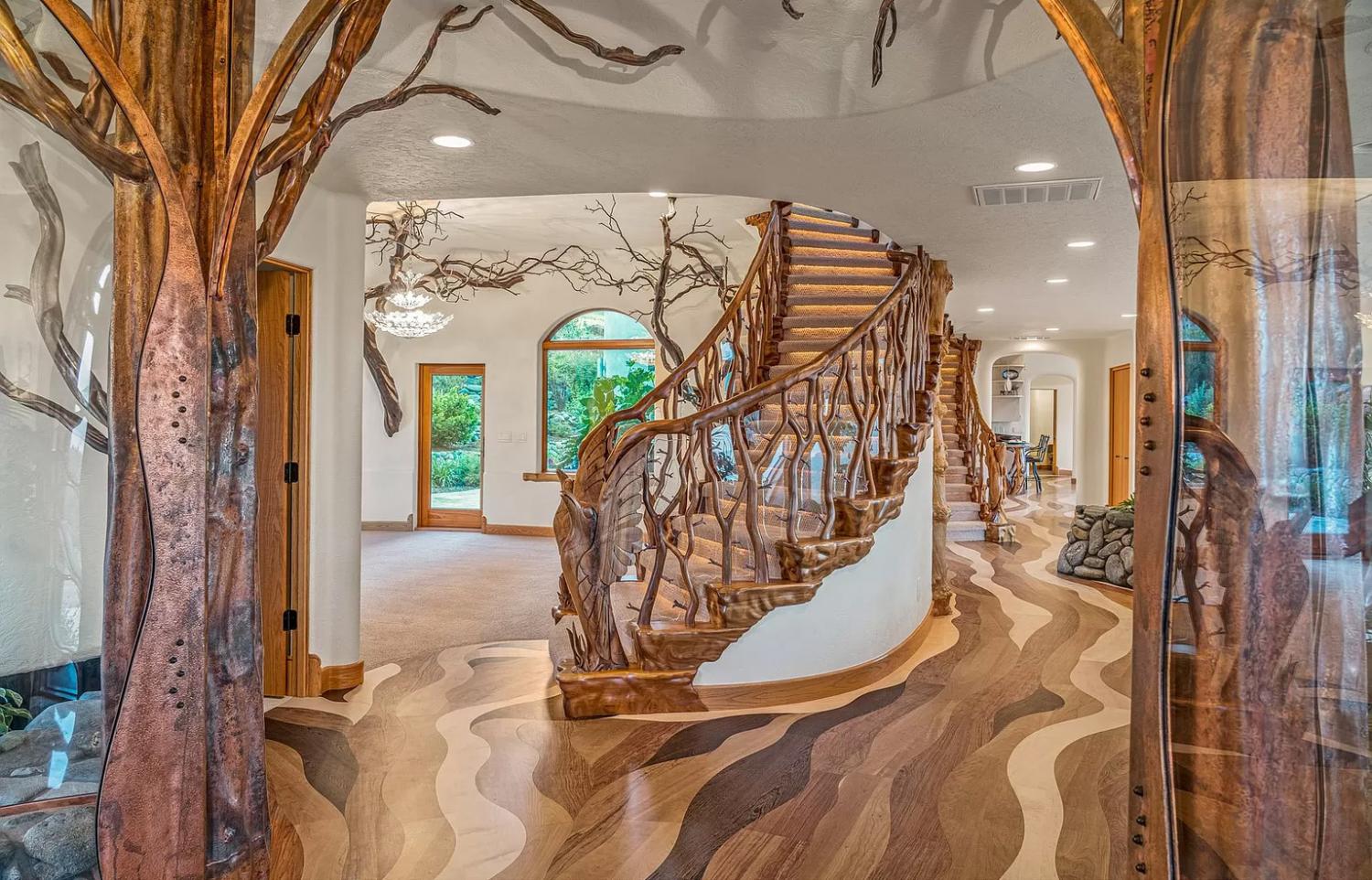 Unique Oregon Home With Custom Handcrafted Stairs, and wooden natural details Unique Oregon Home With Custom Handcrafted Stairs, and wooden natural details