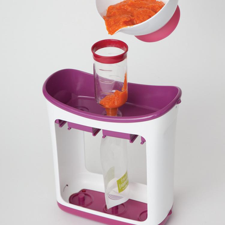 Infantino Squeeze Station - On-The-Go Baby Food Maker - Homemade travel baby food maker pouches