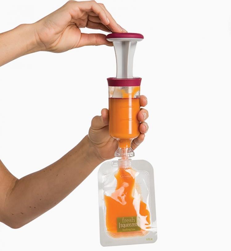 Infantino Squeeze Station - On-The-Go Baby Food Maker - Homemade travel baby food maker pouches