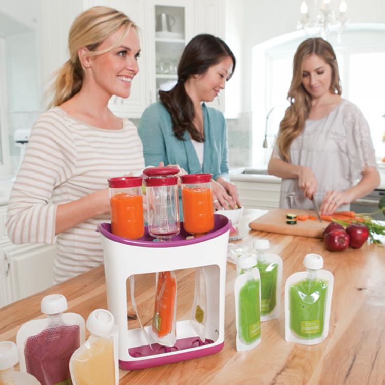 Infantino Squeeze Station - On-The-Go Baby Food Maker - Homemade travel baby food maker pouches