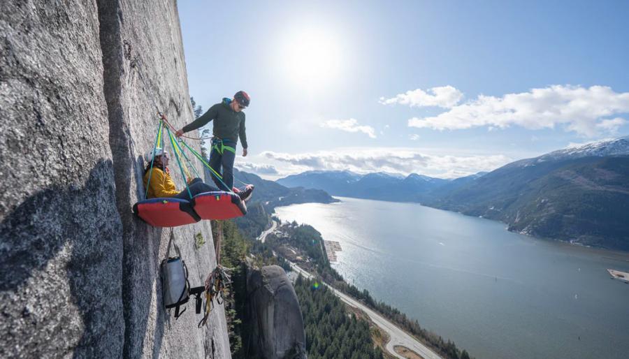 Inflatable Climbing Ledge Pod and tent Lets You Sleep On Side Of Cliff