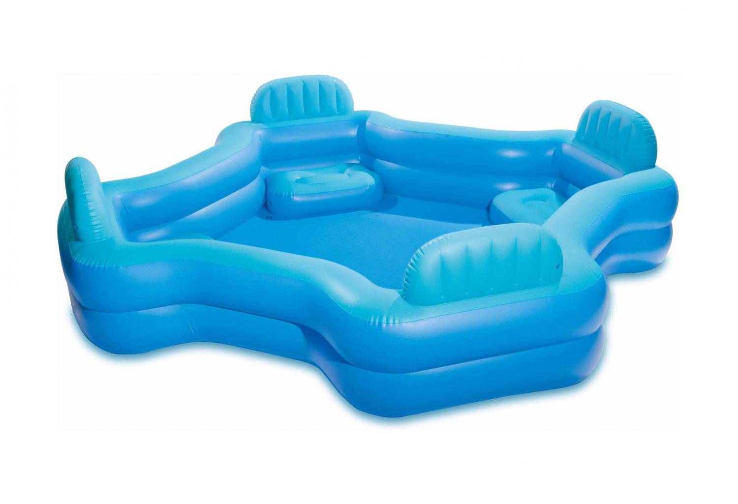 Inflatable Lounge Chair Pool - Blow-up pool with 4 built-in lounge chairs