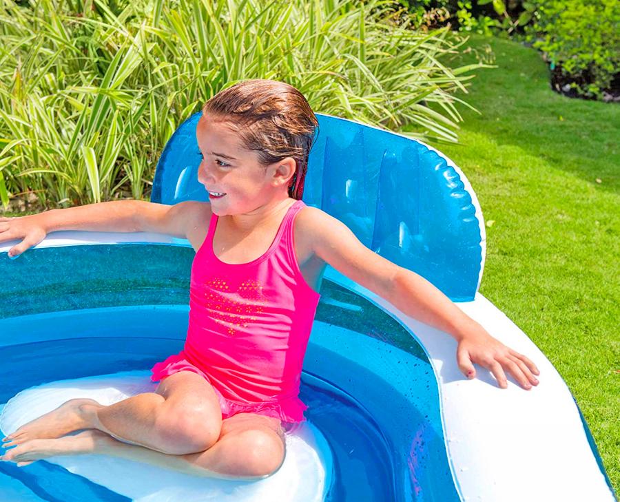 Inflatable Lounge Chair Pool - Blow-up pool with 4 built-in lounge chairs