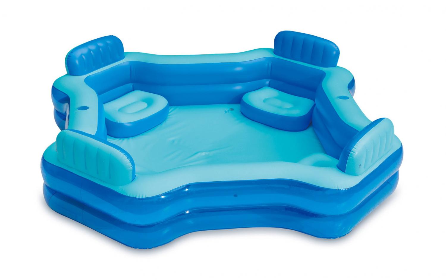 Inflatable Lounge Chair Pool - Blow-up pool with 4 built-in lounge chairs