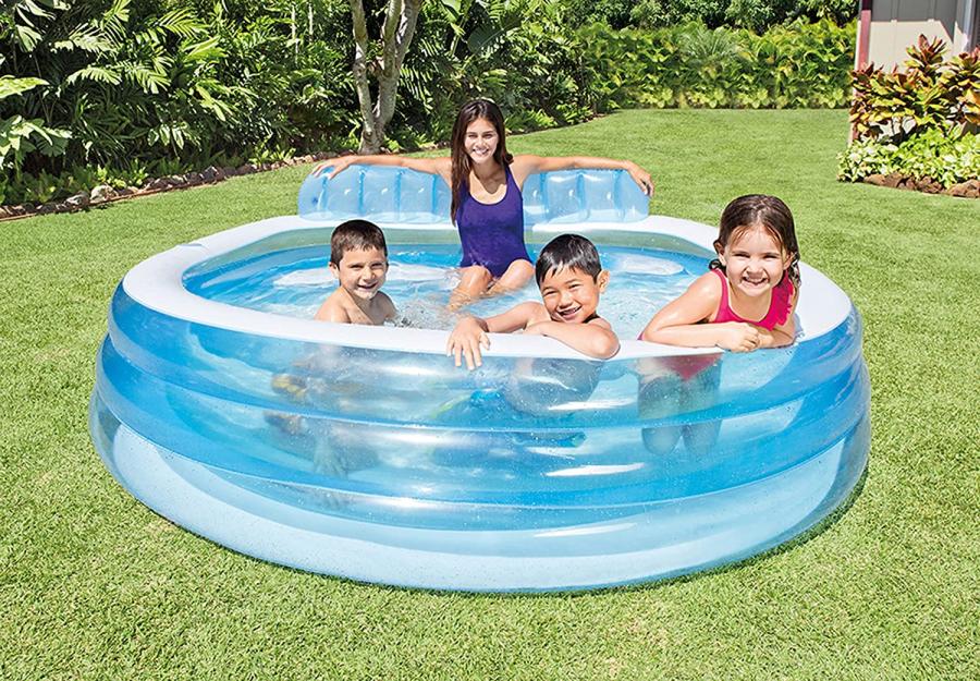 Mini Inflatable Pool With Bench