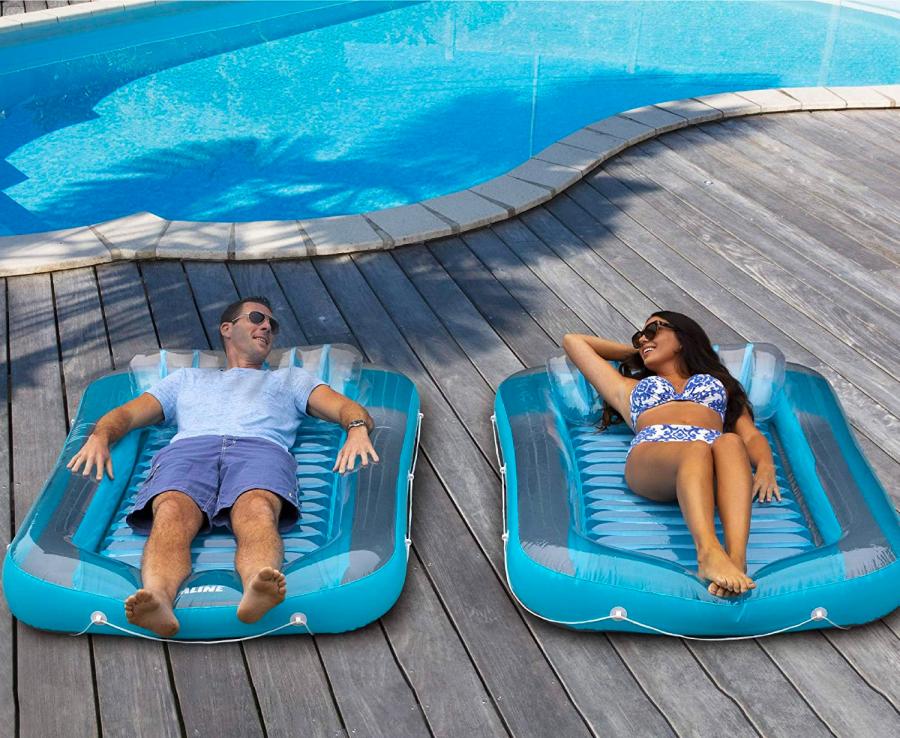 Inflatable Sunbathing Pool Lounger That Doubles as Mini Pool