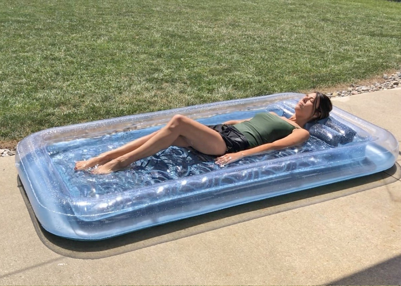 Inflatable Sunbathing Pool Lounger That Doubles as Mini Pool