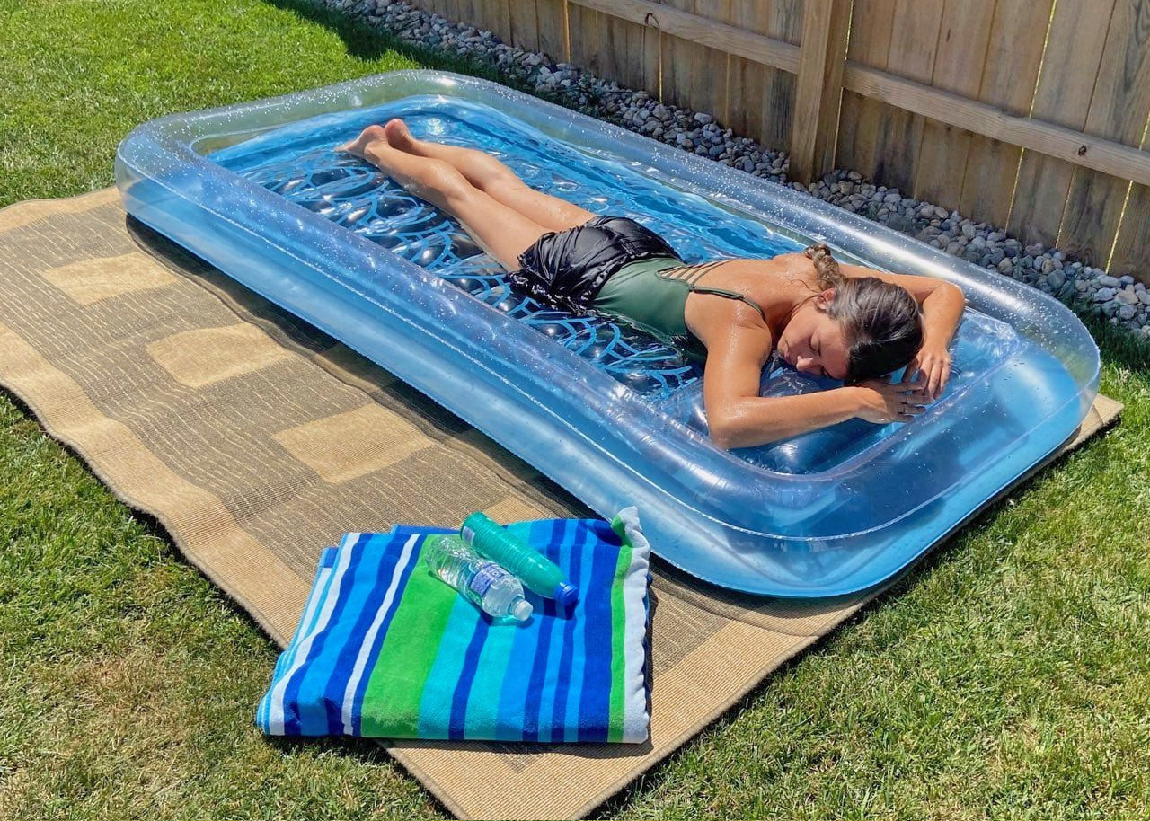 Inflatable Sunbathing Pool Lounger That Doubles as Mini Pool