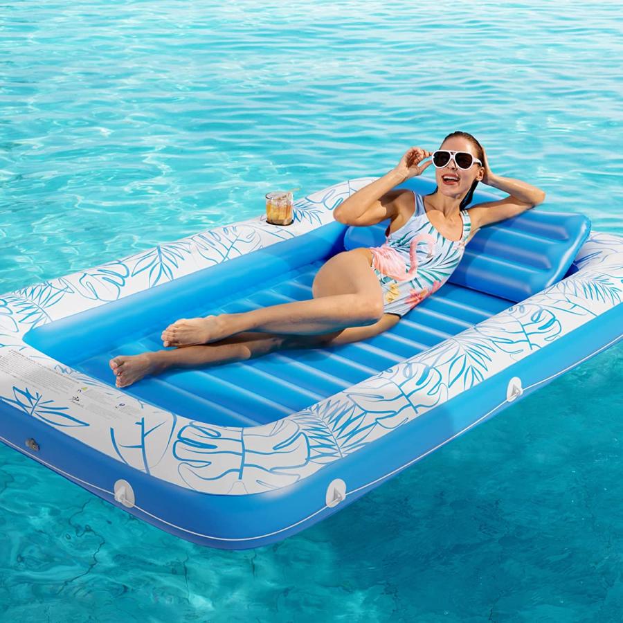 Inflatable Sunbathing Pool Lounger That Doubles as Mini Pool