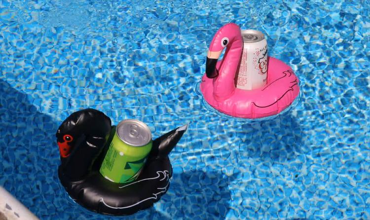 Inflatable Unicorn Pool Cup Holder - Inflatable animals floating pool koozies