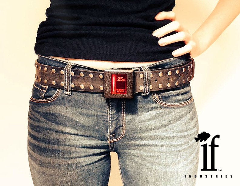 Insert Coin Arcade Belt Buckle That Lights Up