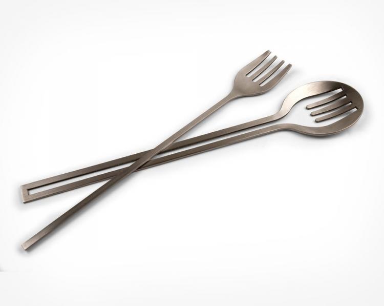 Inset Salad Servers Fork and Spoon