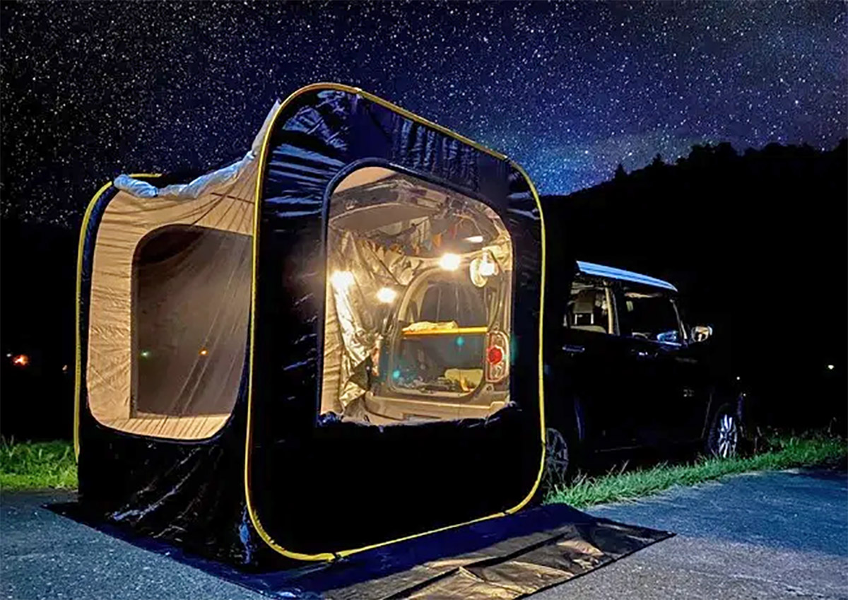  Instant Pop-Up Car Tent Attaches To The Tailgate Of Your SUV or Minivan - Carsule pop-up tailgate tent