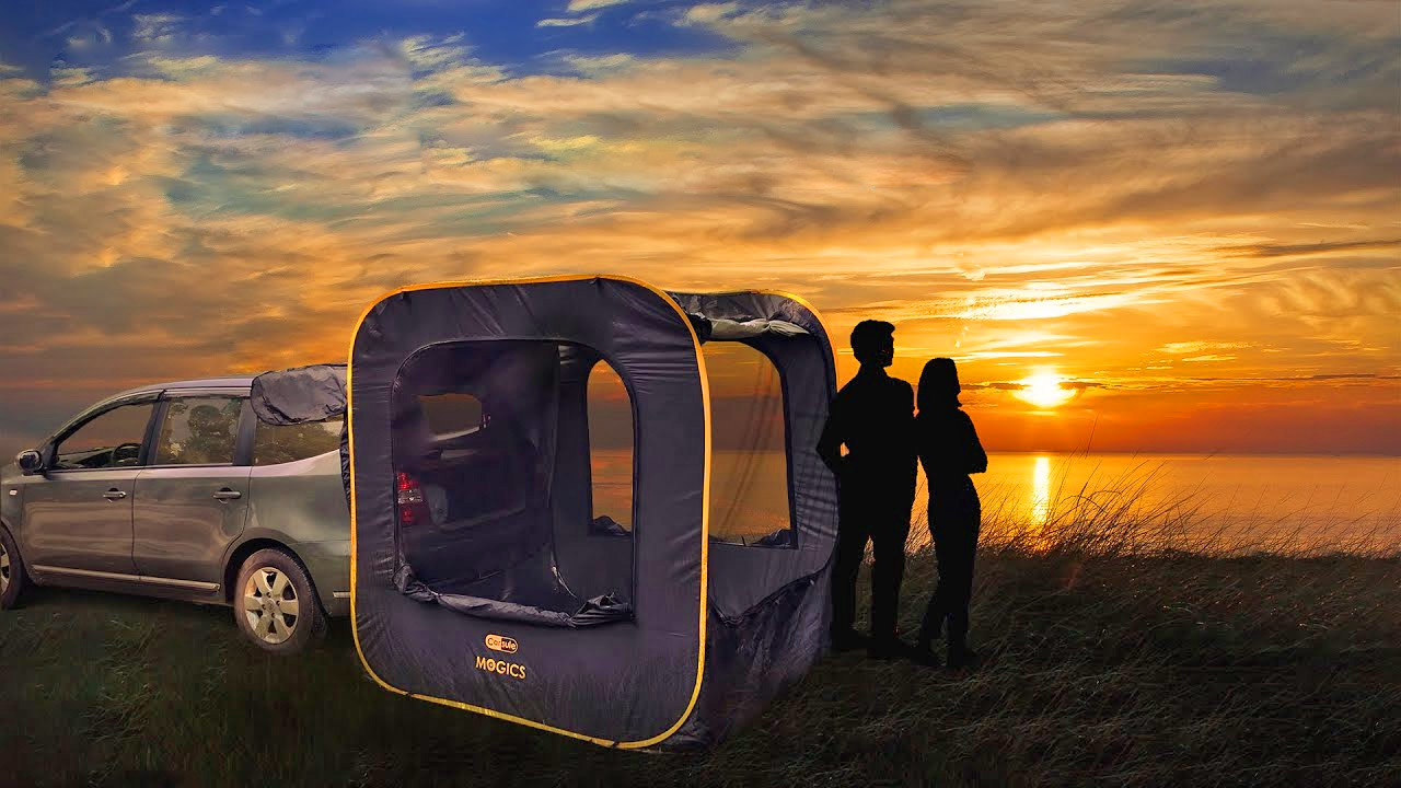  Instant Pop-Up Car Tent Attaches To The Tailgate Of Your SUV or Minivan - Carsule pop-up tailgate tent