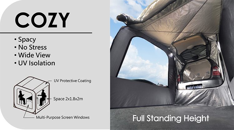 Instant Pop-Up Car Tent Attaches To The Tailgate Of Your SUV or Minivan - Carsule pop-up tailgate tent