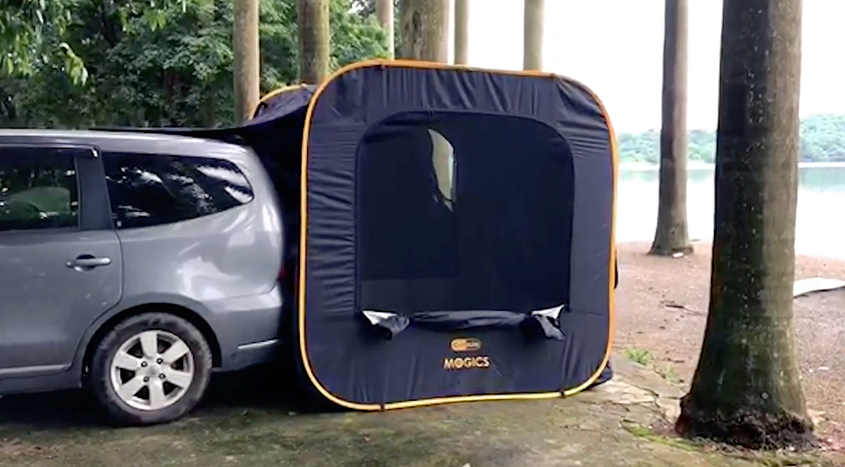  Instant Pop-Up Car Tent Attaches To The Tailgate Of Your SUV or Minivan - Carsule pop-up tailgate tent