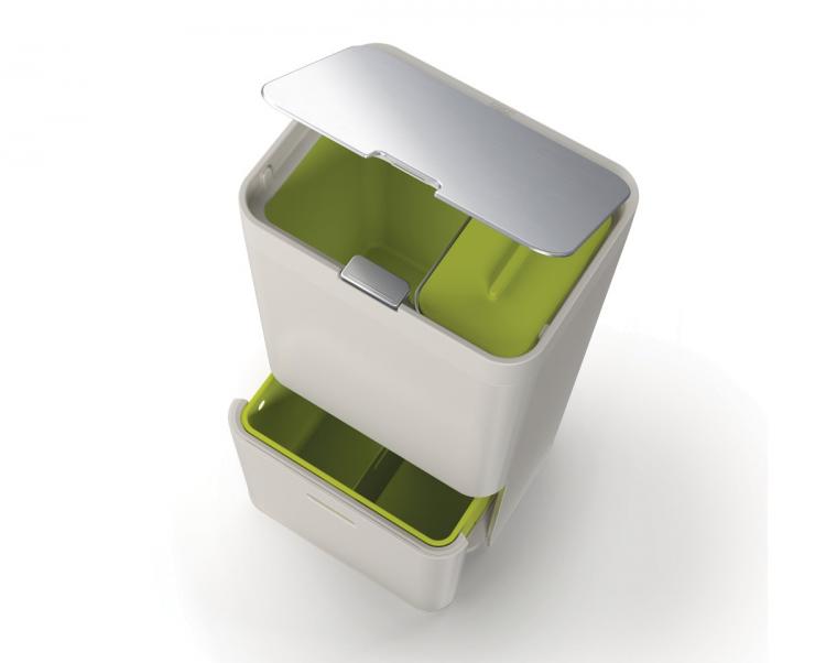 Joseph Joseph Intelligent Waste - Modern Design Combo Garbage, Recycling, Food Waste Bin