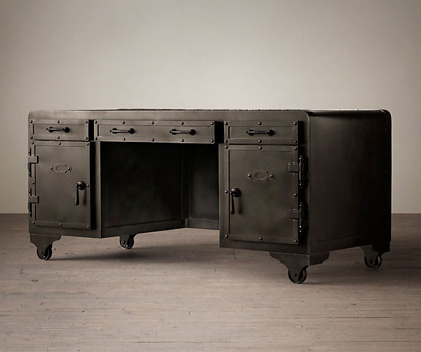 20th Century Iron Desk Vault