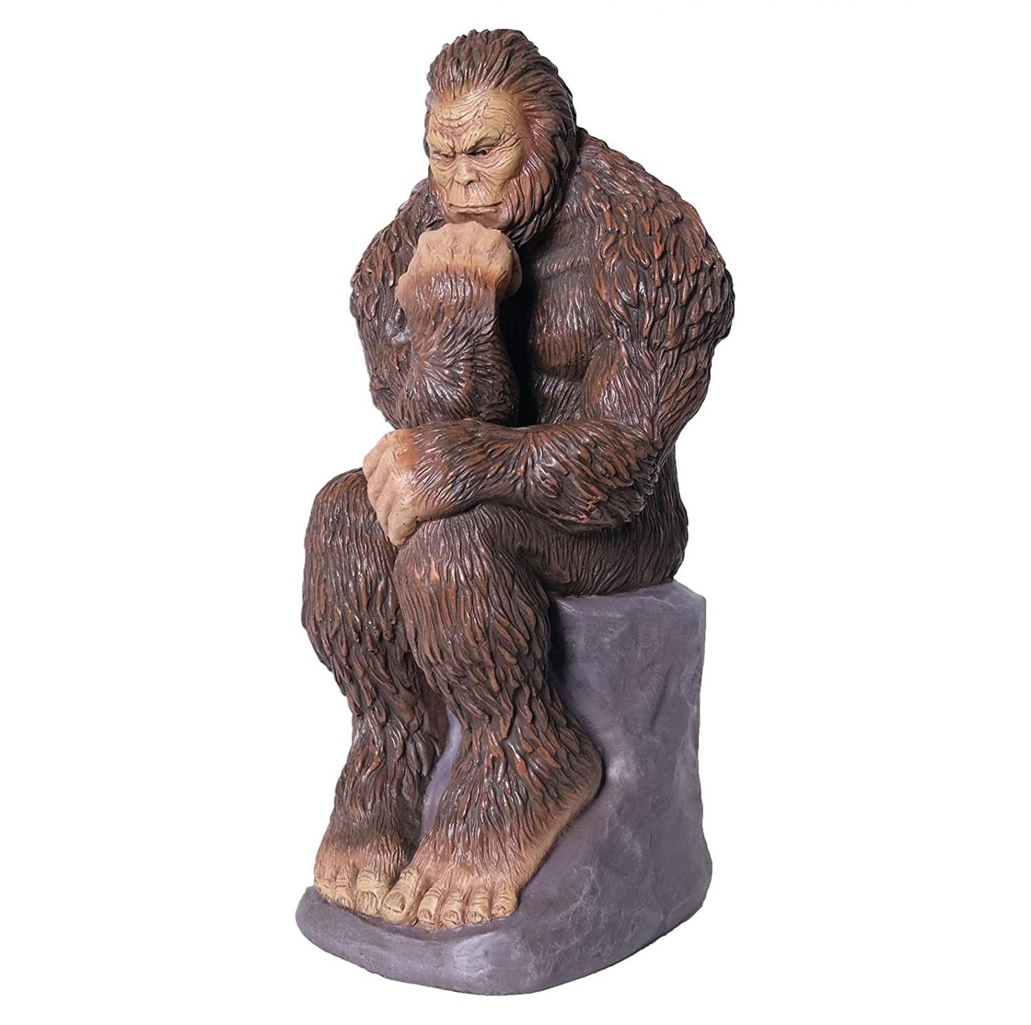 A sasquatch garden statue